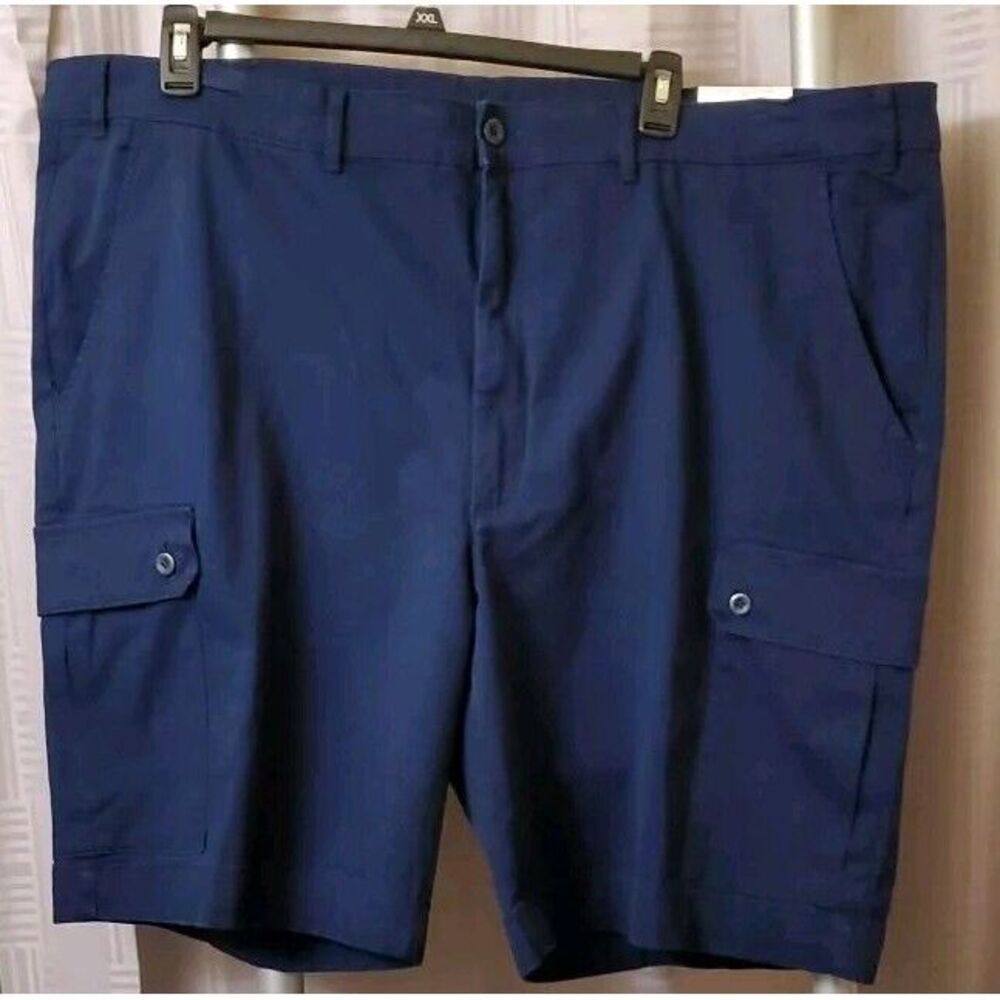 NWT Men's St. John's Bay Cargo Shorts, Signature Navy, Comfort Stretch Size‎ 52